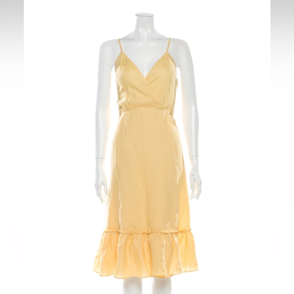 Reformation yellow wrap dress
